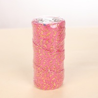 Özelleştirilmiş 2mm çap ev dekorasyon pamuk halat ile metalik iplik makrome kordon ile Glitter altın dize