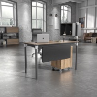 Bureau d'ordinateur compact et moderne avec armoire, de 4 pieds, pour maison, bureau d'affaires