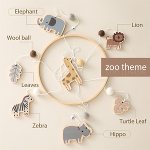<span class=keywords><strong>Mobile</strong></span> de <span class=keywords><strong>lit</strong></span> bébé en bois Safari avec support de bras, fait main, animaux de la <span class=keywords><strong>jungle</strong></span>, support en bois de hêtre naturel pour chambre d'enfant - Product Image 2