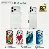 Coque de téléphone personnalisée en sublimation 3D avec bord ondulé, OEM ODM, transferts thermiques, coque de protection personnalisée pour iPhone 17 16 Pro Max