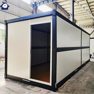 Maison conteneur préfabriquée pliable de 20 pieds personnalisée Chambre à coucher pliante en acier bon marché avec panneau sandwich pour petite maison de centre commercial - Product Image 3