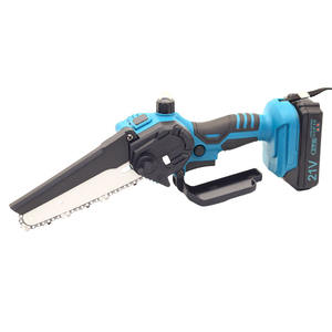 Scie à chaîne électrique Powerplus, guide-chaîne de 6 pouces, batterie au lithium 21V rechargeable, scie de jardinage avec affichage numérique - Product Image 1