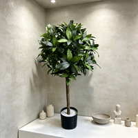 Petit arbre artificiel de laurier en pot, forme boule sucette, à tronc unique, pour décorations de mariage, de bureau et de maison