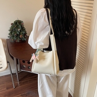 Sac à main de luxe pour femme en PU grain litchi, sac seau, sac bandoulière simple avec fermeture magnétique, léger, style urbain et épuré