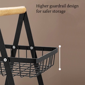 Étagère de Rangement de Cuisine Métal à 2/3 Niveaux, Étagère de Rangement Métallique Portable Détachable Multi-Couches, Corbeille à Fruits de Cuisine - Product Image 6