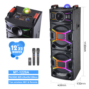 <b>Bluetooth</b> Speaker With Dual 12 Inch Speakers <b>Wireless</b> <b>Microphone</b> Portable For Square Dancing TF Card Slot USB Rechargeable - Product Image 3