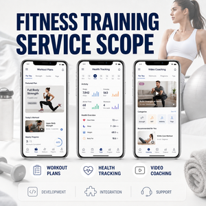 พัฒนาแอปพลิเคชันออกกำลังกายแบบกำหนดเองสำหรับ <span class=keywords><strong>IOS</strong></span> และ Android พร้อมแผนการออกกำลังกาย การติดตามสุขภาพ และการสอนผ่านวิดีโอ - Product Image 2
