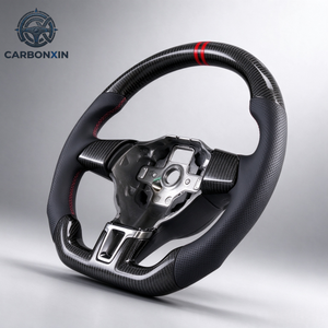 พวงมาลัยหนังคาร์บอนไฟเบอร์ฟอร์จแบบกำหนดเองสำหรับรถยนต์ Volkswagen Golf6 MK6 GTI R Polo Passat Scirocco Jetta CC Touran Beetle - Product Image 2