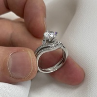 Labor-Gezüchteter Diamant Verlobungs- und Ehering 925 Sterling Silber IGI-Zertifiziert CVD HPHT Massiv 18k Vergoldet Damen Brautring-Set