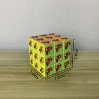Cube Magique de Vitesse à Trois Niveaux en Plastique Noir Uni Lisse de 7 cm pour Impression Photo Personnalisée