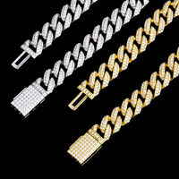 Testeur de diamants de style arc en argent sterling 925 entièrement pavé VVS. Bracelet cubain en moissanite, bijoux hip-hop pour cadeau de petit ami