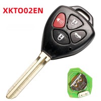 Xhorse VVDI XKTO02EN for Toyota Wired Remote 4-button for VVDI2 Mini Key Tool Triangle Flat Programmable Car Key Fob Replacement