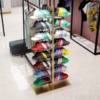 Hot Selling Mehr schicht ige Baseball kappe Display Rack Doppelseitige bodens tehende Display Racks für Kappen