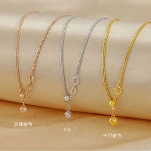 Collar con Colgante de Corazón Xinfly, Cadena Chopin, Oro Puro de 18k AU750, Joyería para Mujer - Product Image 5