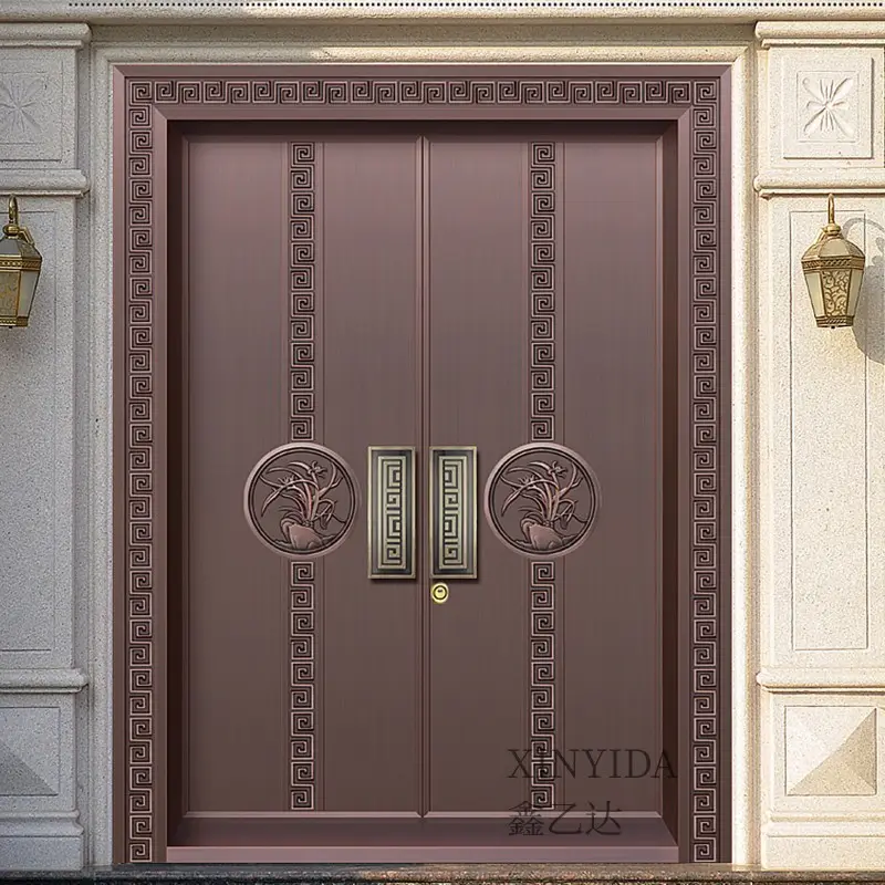 XINYIDA, Заводская Высококачественная латунная металлическая дверь, металлические основные стальные защитные двери