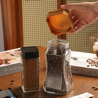 Empty Instant Coffee Bottle 200ml 400ml 800ml Coffee Beans Vacuum Sealed Tank Transparent Glass Food Storage Jars Household
