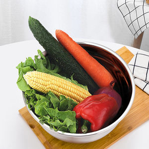 קערת סלט חם של קערת 201 נירוסטה ערבוב קערת ערבוב עם תחתית צבעונית ובתחתית סיליקון - Product Image 4