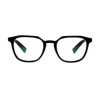 Montura de Gafas Ópticas Cuadradas de Acetato Negro de Alta Calidad con Detalles Metálicos, Diseño Moderno y Versátil, Cómodas, Unisex, para Todo Tipo de Rostro