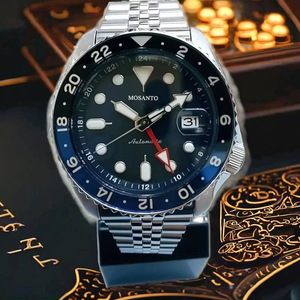 Reloj Deportivo Automático de Lujo Seiko 5, Unisex, Caja de Acero Inoxidable, Cristal de Zafiro Azul, Analógico, Estilo Superman, para Buceo, Negocios y Moda - Product Image 2