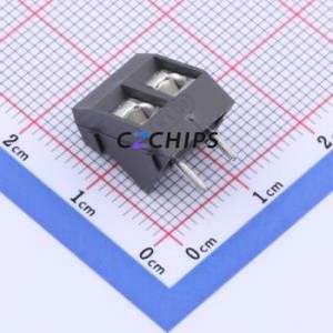 964-T-DS/02 Screw Terminal Block Through hole Component (THT),P=5.08mm Connector 1x2P 5.08mm Gray Right Angle Insert - Product Image 1