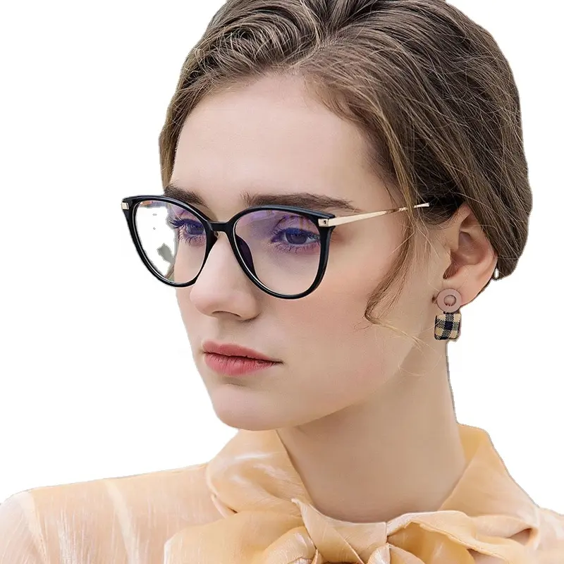 Gafas graduadas TR90 para mujer, lentes ópticas a la moda, antiluz azul