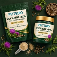 PEITEBIO Chardon-Marie SAMe Poudre de Soutien Hépatique Saveur Poulet 120g pour Antioxydant et Soutien Quotidien au Bien-être des Animaux