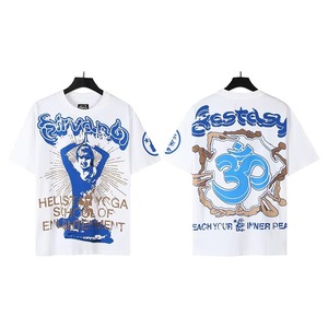 NFC Scan High Quality Spring New Vintage Print Cotton <b>Wash</b> Knitted Breathable T-Shirt Men Oversized Boxy Casual Short Hip Hop - Product Image 2