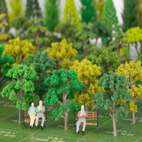 Modelo de arquitectura de plástico verde, árbol para diorama, diseño de tren a escala ho n