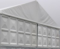 Carpa Multiusos, Estructura Temporal de Construcción, 30x35m, Aluminio y PVC Blanco, Resistente a la Intemperie, Rayos UV y Oxidación