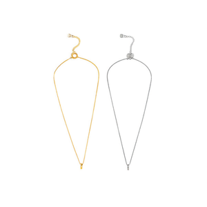 Collana con ciondolo in acciaio inossidabile con lettera R, catena tono oro 18 carati e argento per donna, gioielli alla moda, regalo di tendenza - Product Image 1