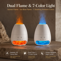 Produsen Diffuser Aroma Api Gunung Berapi, Diffuser Aroma Batu Garam dengan Lampu Malam, 100ml, OEM ODM Label Pribadi Grosir B2B
