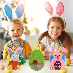 Vakantie Feest Decoratie Kids Cadeaus Vilt Draagtas Easter Egg Bunny Snoepzak