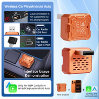 Adaptateur Grandnavi 2-en-1 Mini USB sans fil CarPlay Android Auto avec suivi GPS BT 5.2 Apple & Google Find My Plug&Play