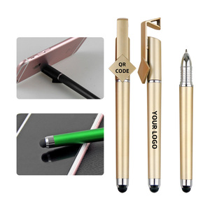 Stylo promotionnel multifonctionnel 4-en-1 à écran tactile, support de téléphone portable, code QR, encre gel 0,5 mm, personnalisable en plastique – Meilleures ventes - Product Image 3
