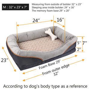 OEM Maßgefertigtes Luxus Orthopädisches Hundebett Abnehmbarer Waschbarer Bezug Weiches Kühlendes Haustier-Sofabett für Große Hunde Wasserdichte Hundebetten - Product Image 2