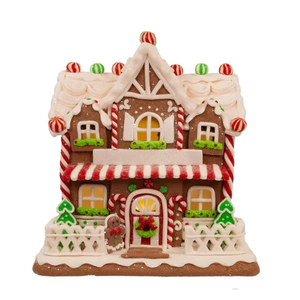 Décoration de Noël en forme de maison en pain d'épices illuminée par des LED, piliers en forme de canne à <span class=keywords><strong>sucre</strong></span> et bonhomme en pain d'épices, ornement de table de Noël - Product Image 2