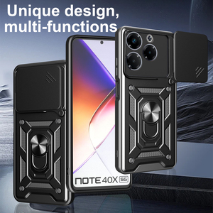Funda Protectora Antigolpes con Lente Deslizante para Motorola <span class=keywords><strong>Moto</strong></span> EDGE 60 Fusion 40 50 40 30 20 E22 E20, con Anillo Magnético para Soporte de Coche - Product Image 2