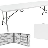 Table et chaise pliantes rectangulaires portables pour l'extérieur, idéales pour les formations, les réunions et les stands.