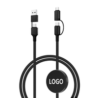 Cable de Carga con Logotipo LED Promocional de 100 cm, 6 en 1, Cable USB con Logotipo Luminoso para Dispositivos Móviles de 8 Pines, Lightning y USB-C
