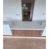 Planche de travail en acrylique massif de 12 mm pour comptoir de réception d'hôtel, comptoir de cuisine, grande dalle, résistant à l'eau, de la marque Surface Solution