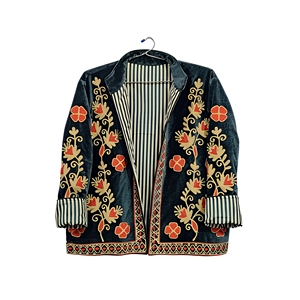 Chaqueta Corta de Invierno para Adolescentes y Mujeres, con Capucha, de Terciopelo Bordado a Mano, Estilo Vintage y Ecológico |   Abrigo Casual de Diseñador con Cuello Mandarín - Product Image 6