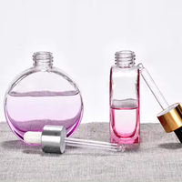 Flacon de parfum de luxe en verre au design spécial, pour huiles essentielles et gouttes pour les yeux, 30ml 50ml 100ml, avec pulvérisateur pompe or rose