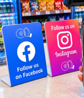 Support Instagram en acrylique tactile personnalisé, panneau de bureau NFC pour les réseaux sociaux, plaque de bureau personnalisée