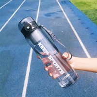 Bouteille d'eau portable en PC grande capacité pour le sport, résistante aux hautes températures, anti-fuite, sûre, pour la boisson directe en été