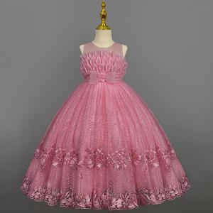 שמלת תחרה אלגנטית שמלות רקמה ילדים פרח שמלות בנות וינטג 'ילדים נשף חג המולד למסיבת חג המולד - Product Image 5