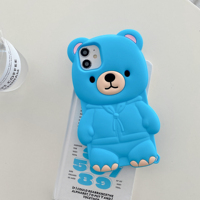 3D mignon ours Kawaii dessin animé Silicone téléphone portable couverture arrière étui pour fille Iphone 6 7 8 Plus X XS XR 11 12 13 14 15 Pro MAX