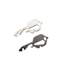 Outil multifonction en acier inoxydable en forme de clé, clé hexagonale, clé à rayons, tournevis, ouvre-bouteille, règle, porte-clés de réparation de vélo
