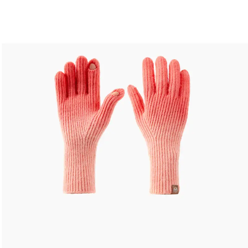 Guanti personalizzati a cinque dita gradiente arcobaleno in acrilico a maglia caldi morbidi elastici sportivi all'aperto guanti Touch Screen invernali