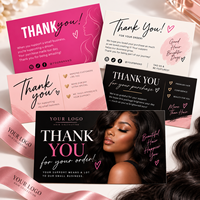 Cartes de remerciement personnalisées pour commande, impression offset en gros, pour paquets de perruques