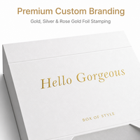 Boîte-cadeau en carton blanc de luxe Logo personnalisé Couvercle de fermeture magnétique pliant pour chaussettes et fourrure avec stratification mate de gaufrage